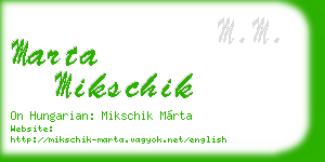 marta mikschik business card